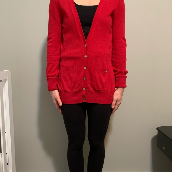 Modern Amusement Red Cardigan Size Medium - Picture 3 of 4